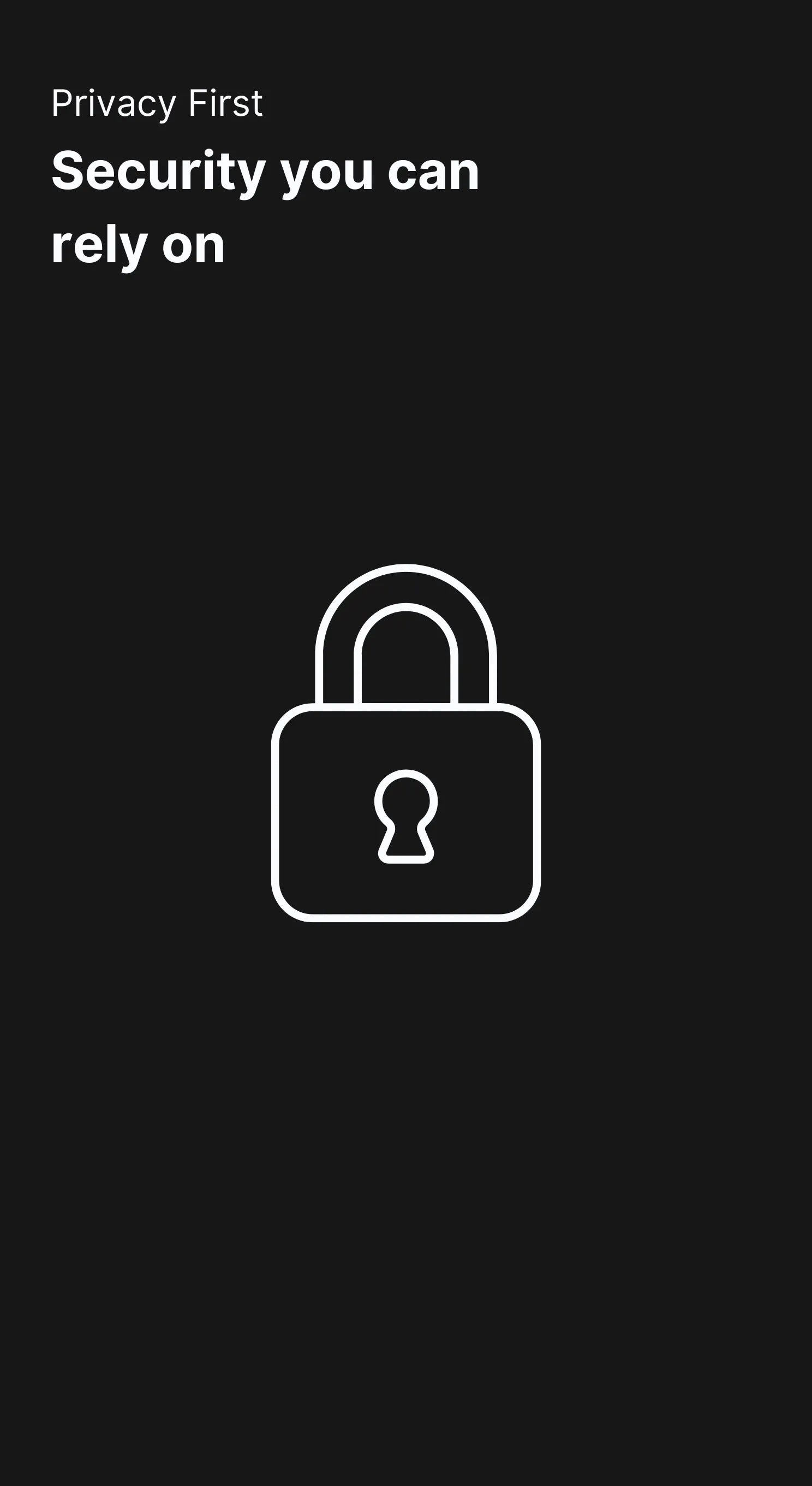 White Security Lock on Black Background