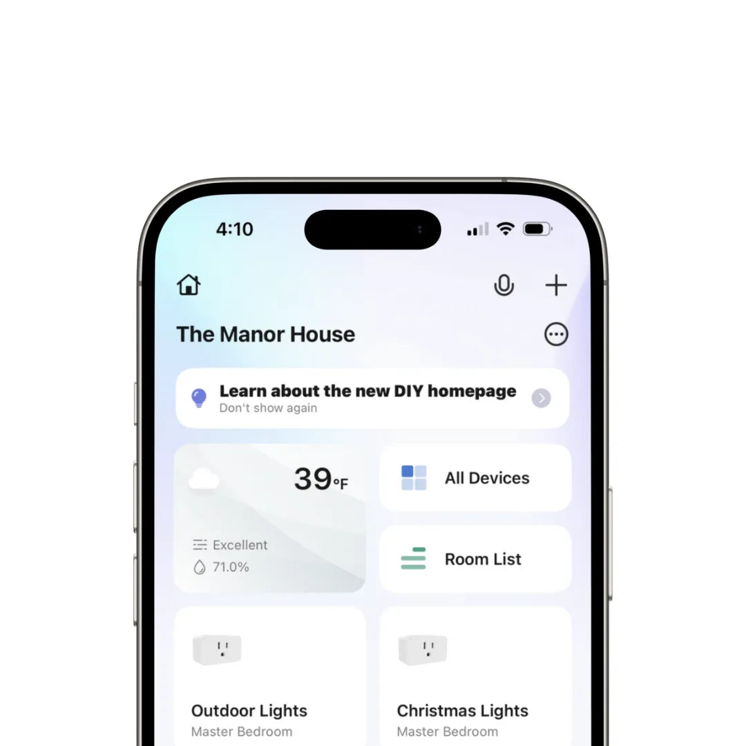 App Screen Showing Smart Home Favorite Devices