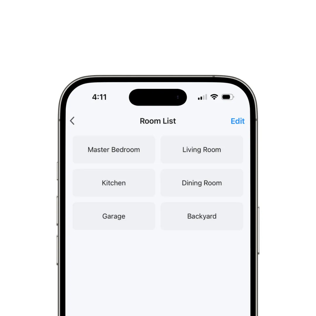 App Screen Showing List of Rooms