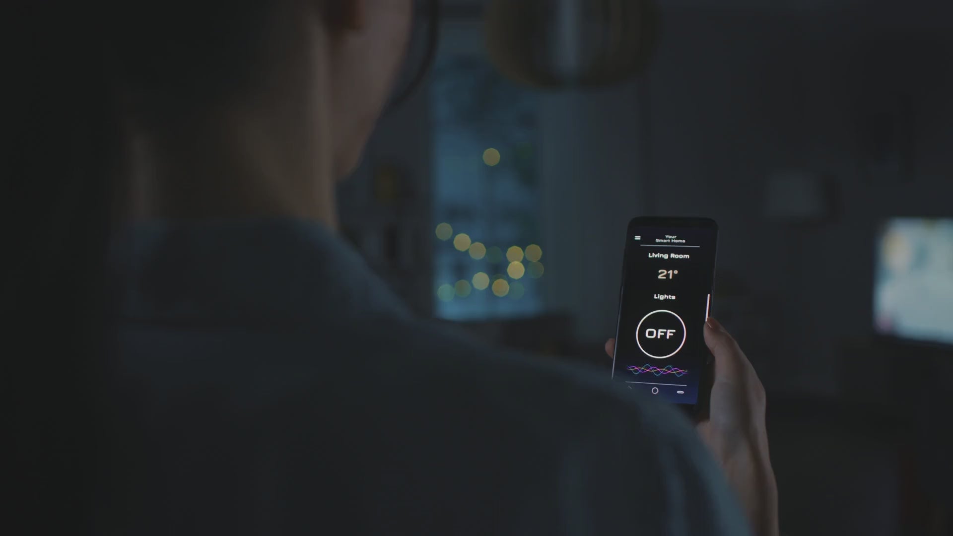 Load video: Woman Using Voice Control to Turn On Lights