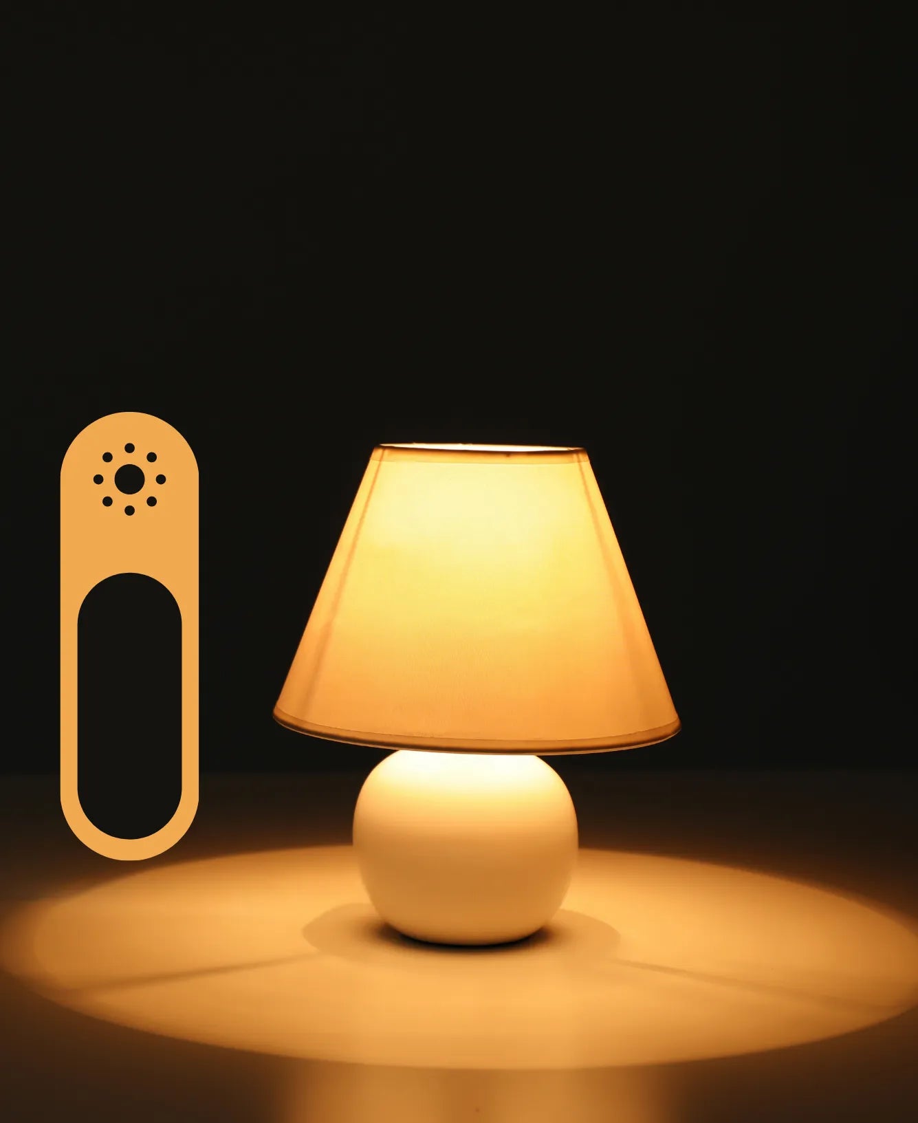 Table Lamp with Light Bulb On and Adjustable Brightness Icon on the Side